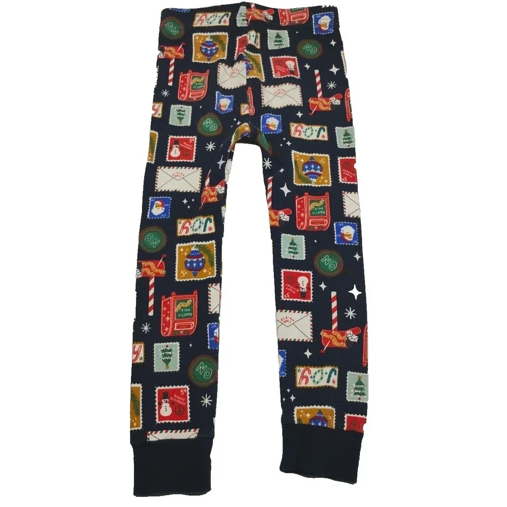 Old Navy Unisex 4T Christmas Stamps Mailbox North Pole Pajamas‎ PJs Snug Fit